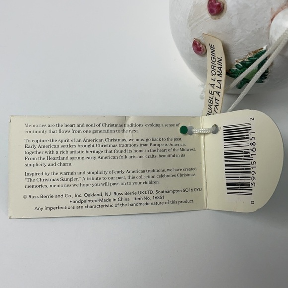 Christmas Sampler Snowman by Russ Tags Attached - Picture 10 of 12